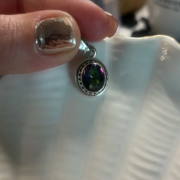 Mystic topaz 925 sterling silver pendant - Picture 6 of 6